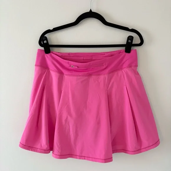 Lululemon Pace Rival Mid-Rise Skirt Extra Long Pleated Lined Skort Zip Pocket - Picture 4 of 7
